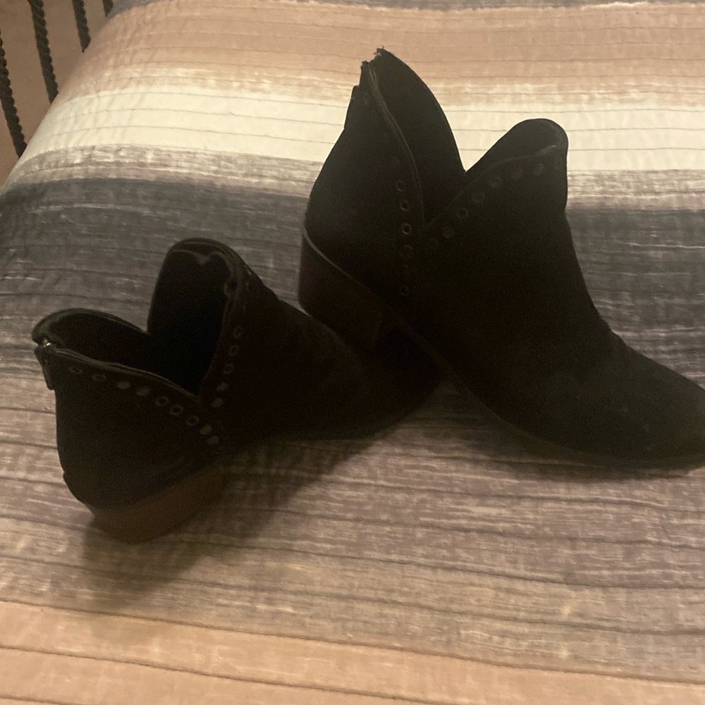 Black suede booties